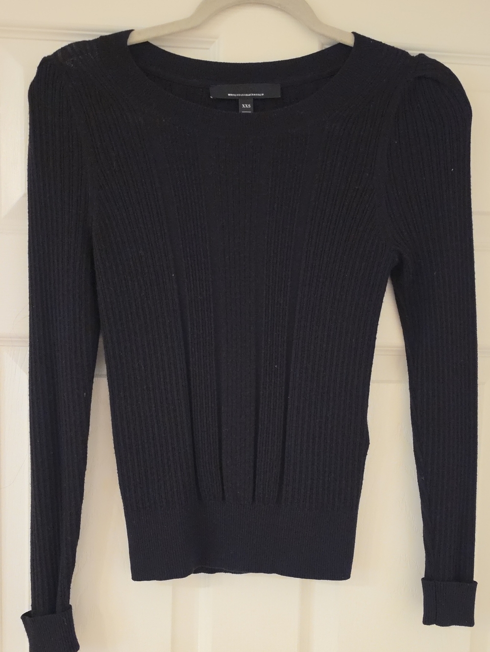 White House Black Market Black Ribbed Sweater XXS
